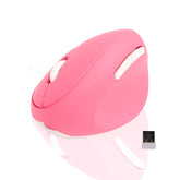 2.4G Wireless Vertical Ergonomic Optical Mouse, 800/1200 /1600 DPI, 6 Buttons for Laptop, Desktop, PC, Computer,Office(Pink)